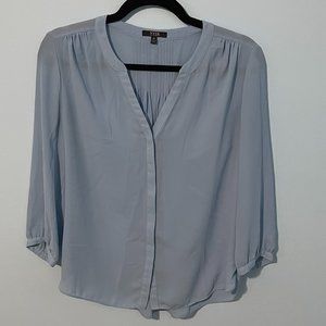 NYDJ Light Blue Pintuck Blouse
